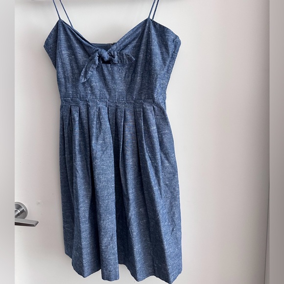 Madewell Chambray Tie Front Cutout Cami Dress Size 4 - Picture 5 of 14